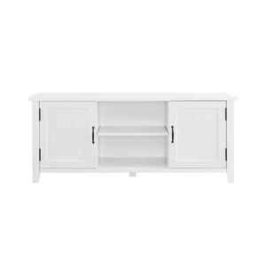 lot 4726 image: 58 Grooved Door TV Console - Solid White