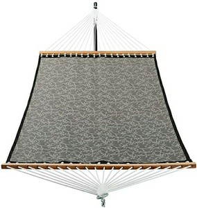 lot 4742 image: Patio Watcher 14 FT Quick Dry Hammock with Double Size Solid Wood Spreader Bar Outdoor Patio Yard Poolside Hammock with Chains, Waterproof and UV Resistance, 2 Person 450 Pound Capacity
