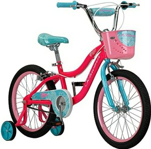 lot 4747 image: Schwinn Elm Girls Bike for Toddlers and Kids,14 inch wheels for Ages 2 Years and Up, Pink, Balance or Training Wheels, Adjustable Seat. Missing Chain