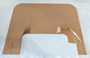 lot 2157 image: 30 x 24 Counter Sneeze Guard Cast Acrylic Sheet (Piece is Broke off, Has Crack & Missing Base Pieces)
