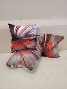 lot 4857 image: Designart Fractal 3-D Deep Into Middle Throw Pillows, 3Pc.