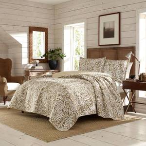 lot 4859 image: Tommy Bahama Kenya 3-Piece Brown Cotton King Quilt Set