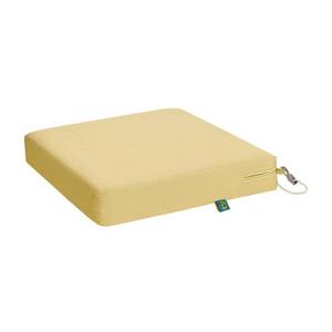 lot 4861 image: Duck Covers Weekend Water-Resistant 19 x 19 x 3 Inch Outdoor Dining Seat Cushion,Color Straw