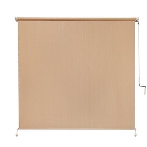 lot 4870 image: Coolaroo 80-Percent Cordless Exterior Roller Shade, 6 x 6-Feet Almond Color