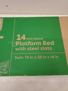 lot 4873 image: Best Price Mattress Twin Bed Frame - 14 Metal Platform Bed Frame WSteel Slats