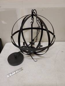 lot 4830 image: 17x17 Black Hardwire Chandelier
