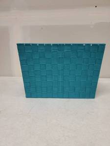 lot 4835 image: DII Durable Trapezoid Woven Nylon Storage Bin or Basket for Organizing Your Home, Office, or Closets (Large Basket - 13x15x10) Teal