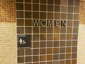 lot 6047 image: Men and womens bathroom signs
