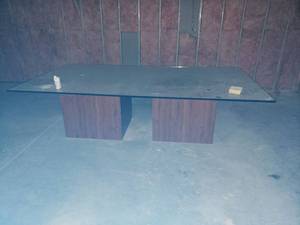 lot 6052 image: Glass top conference table
