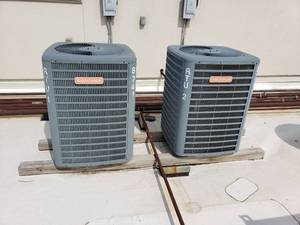 lot 6143 image: Lot 2 Goodman AC outdoor units