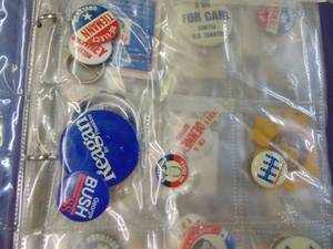 lot 2932 image: Binder Full of Miscellaneous political Pinbacks