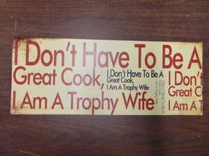 lot 2938 image: Metal Kitchen Dcor Sign