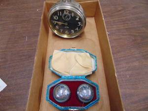 lot 2942 image: Big Ben Alarm Clock and Chinese Exercise Balls