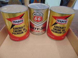 lot 2950 image: Texaco Aircraft Oil Cans and More