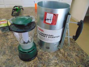 lot 3039 image: Plastic Lantern and XL Charcaol Chimney starter