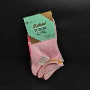 lot 134 image: 6 Pack Ladies Verbiage Socks--Shoe Size 4-10