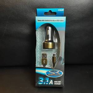 lot 149 image: Solaray 3.1 Amp Dual Use Car Charger & Micro Usb Charge Sync Data Cable 1m