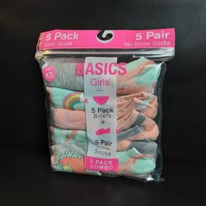 lot 160 image: Girls Briefs with no show Socks Combo
