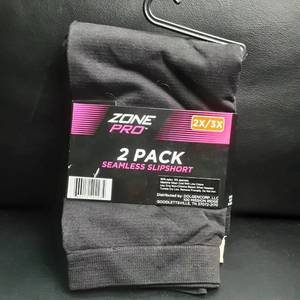 lot 287 image: Zone Pro 2x3x Total Comfort Seamless Ladies Slipshort 2 Pack Black Tan 080620