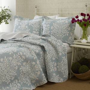 lot 5028 image: Rowland Quilt And Sham Set King Breeze Blue - Laura Ashley
