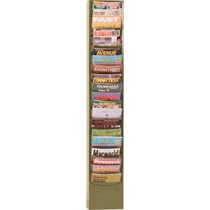 lot 5088 image: Durham 400-75 Tan Cold Rolled Steel 20 Contour Pocket Vertical Literature Rack, 9-34 Width x 58 Height x 4-18 Depth