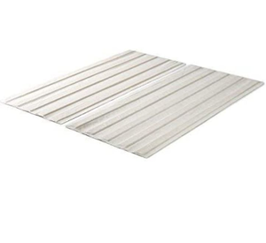 lot 5094 image: Annemarie Fabric Covered Queen 10 Piece Wood Support Slats