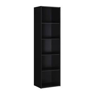 lot 5130 image: Hodedah HID25 BLACK Five Shelf Bookcase - Black