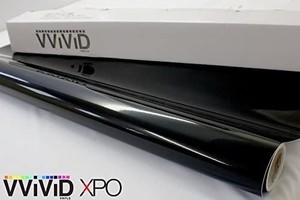 lot 5133 image: VViViD Black High Gloss Realistic Paint-Like Microfinish Vinyl Wrap Roll XPO Air Release Technology
