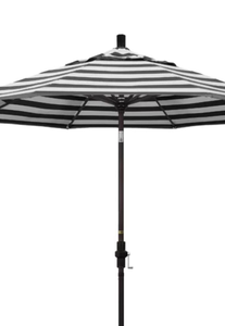 lot 5150 image: Blissing 9 Striped Patio Umbrella Crank open and Close System