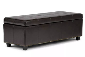 lot 5156 image: Black Ottoman with chest . ( 50 12 x 17 )