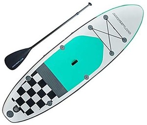lot 5218 image: Aqua Plus 10ft6inx33inx6in Inflatable SUP for All Skill Levels Stand Up Paddle Board Boat, Adjustable Paddle,Double Action Pump,ISUP Travel Backpack, Leash, Shoulder Strap, TPU Waterproof Bag- accessories may vary