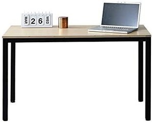 lot 5249 image: SOFSYS 55.1 Multi-Functional Computer Desk Workstation Table, Industrial Home Office Design for Writers, Video Gaming, Designers and Entrepreneurs, Large Desktop with Metal Frame, OakBlack DAMAGED