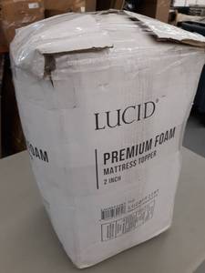 lot 5264 image: Lucid 2 Inch Traditional Foam Mattress Topper - Ventilated