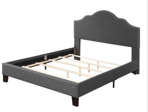 lot 5354 image: Upholstered 50 Queen Headboard footboard &rails