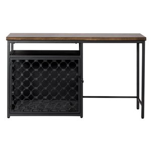 lot 5363 image: Hillsdale Furniture Pet Crate Desk with Crate Pad, Brown