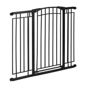 lot 3057 image: Evenflo Multi-Use Decor Talk Walk-Thru Metal Gate, Black