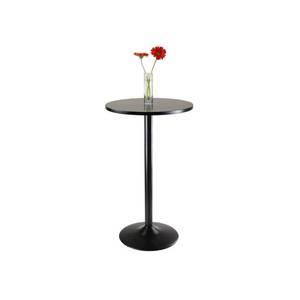 lot 7770 image: Winsome Wood Obsidian Round Pub Table, Black Finish