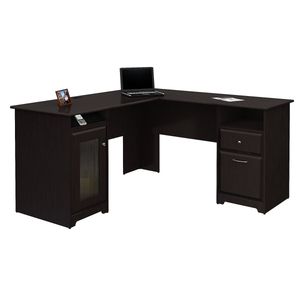 lot 7792 image: Bush Cabot L Shaped Computer Desk with 4-Port USB Hub
