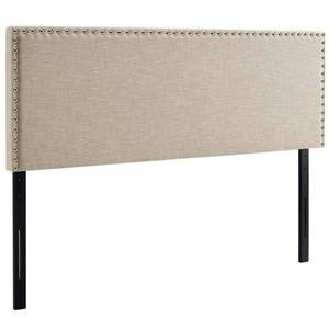 lot 7805 image: Phoebe Queen Upholstered Fabric Headboard Beige - Modway