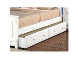 lot 7807 image: Acme Furniture Flora White Kids Panel Bed with Optional Trundle