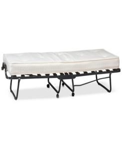 lot 7830 image: Linon Luxor Folding Rollaway Cot-Sized Bed with 4.5 Mattress, Memory Foam, Wood Slats
