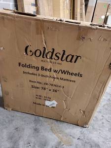 lot 7831 image: GOLDSTAR FOLDING BED W WHEELS