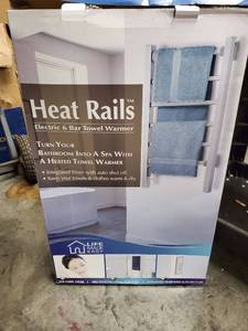 lot 7840 image: Heat Rails Pa002t Towel Warmer Drying Rack With Timer Brushed Chrome Color