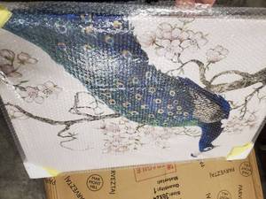lot 7849 image: PEACOCK PAINTING