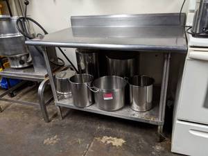 lot 5035 image: Stainless Steel Prep Table, Contents Not Included