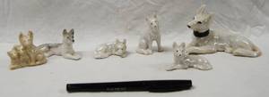 lot 8023 image: Lot of 6 Small Collectible German Shepherd Figurines