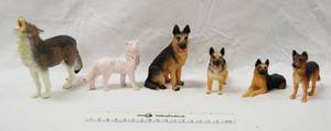 lot 8017 image: Lot of 6 German Shepherd Figurines (Collectible)  REALLY COOL
