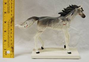 lot 2879 image: Very Pretty Horse Decor. with Wolf Faces on it   See Photos    (Handcrafted)