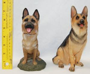 lot 2894 image: 2 German Shepherd Collectible Figurine   (1st one in Photo is a Bobble Head)