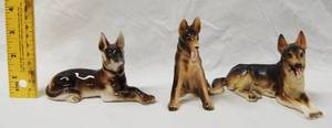 lot 2900 image: 3 Vintage German Shepherd Figurines